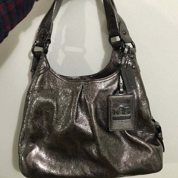 Ladies Metallic Hobo Style Coach Bag - Picture 1 of 8